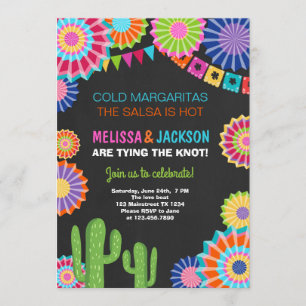 Fiesta Engagement Party Invitation Cactus mexicain