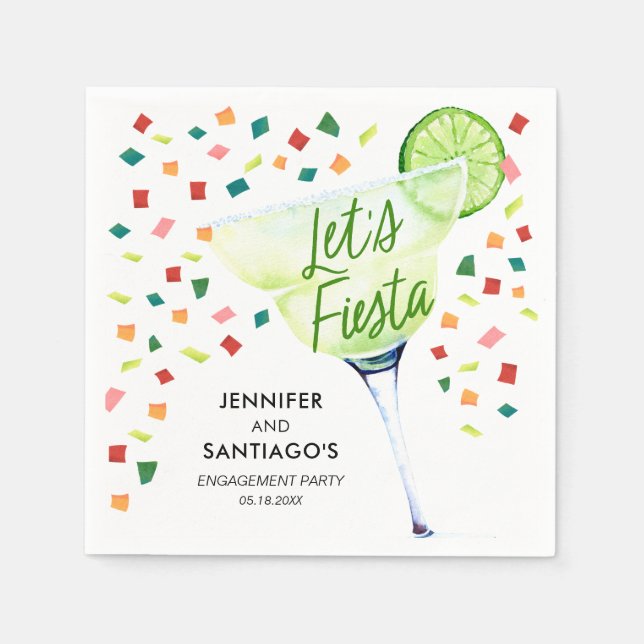 Fiesta Engagement Party Paper Serviette (Vorderseite)