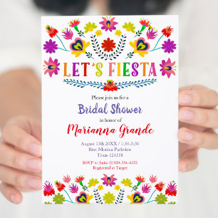 Fiesta farbenfrohe Blumendusche Einladung