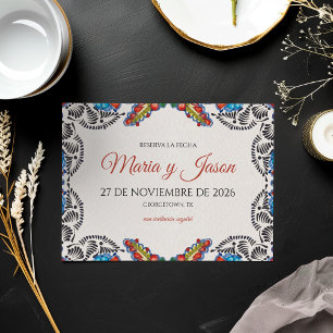 Fiesta Farbige Blumen Botanische Spanische Hochzei Save The Date