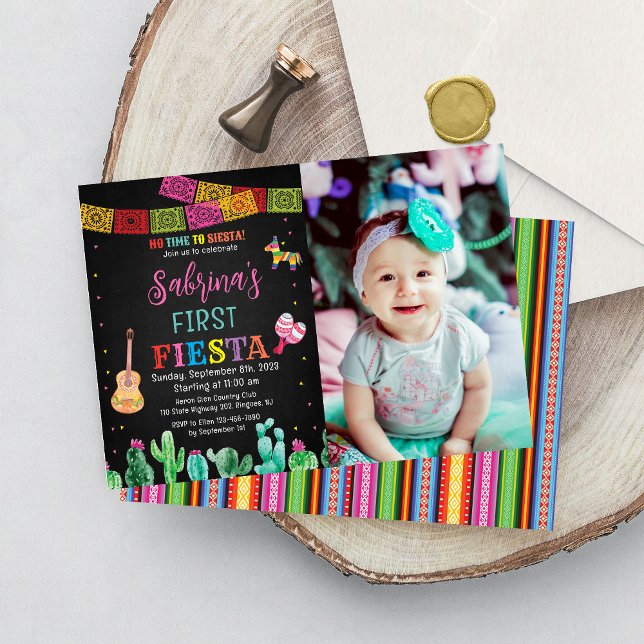 Fiesta First Birthday Invitation Girl Einladung (Von Creator hochgeladen)