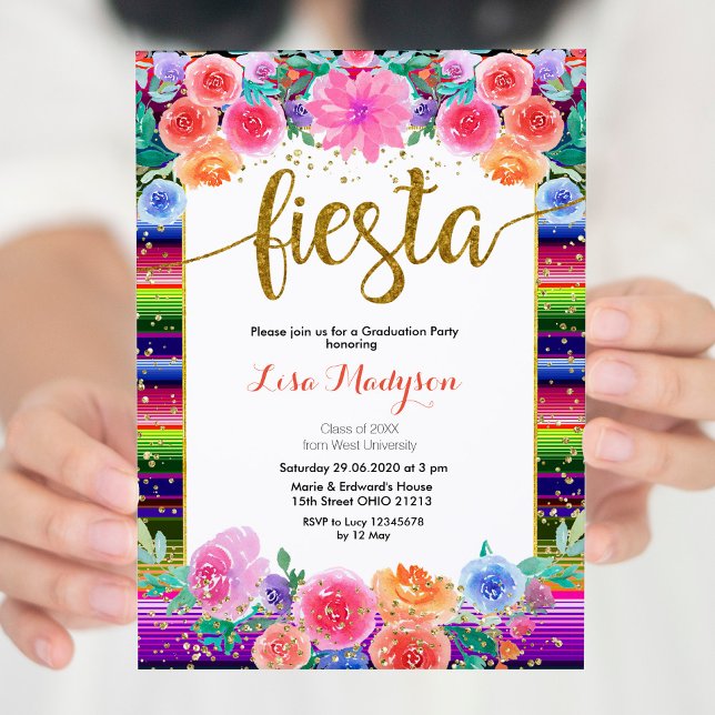 Fiesta Floral Abschluss Einladung Party Mexikanisc (Von Creator hochgeladen)