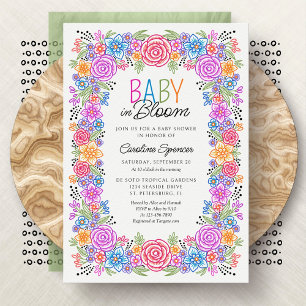Fiesta Floral Baby Bloom Dusche Einladung