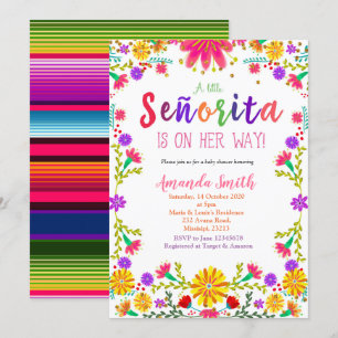 Fiesta Floral Baby Dusche Einladung