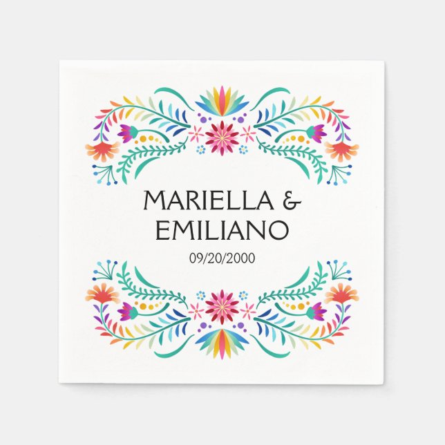 Fiesta Floral Birthday Shower Wedding Serviette (Vorderseite)