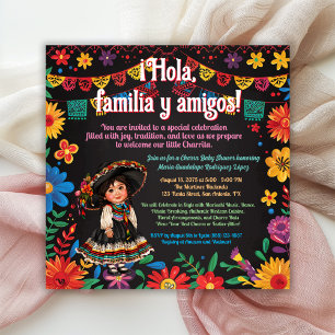 Fiesta Floral Charra Baby Shower Einladung