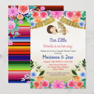 Fiesta Floral Girl Dusche Party Einladung