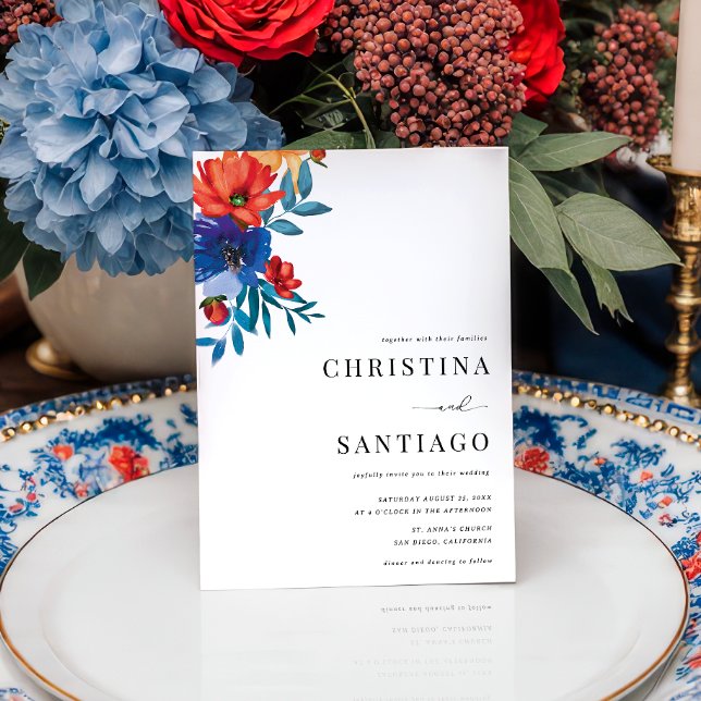 Fiesta Floral Mexican Colorful QR Code Hochzeit Einladung (Von Creator hochgeladen)