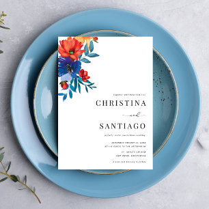 Fiesta Floral Mexican Colorful QR Code Hochzeit Einladung