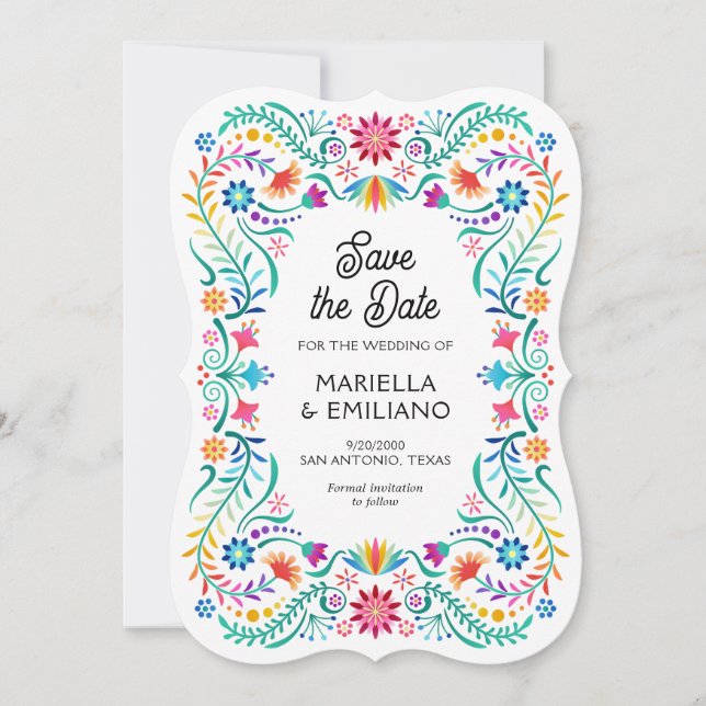 Fiesta Floral Quinceañera Hochzeit Retten Sie das  Save The Date (Vorderseite)