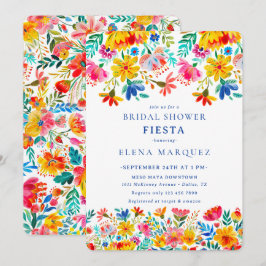 Fiesta Floral Watercolor Brautparty Einladung