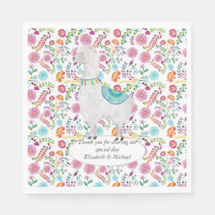 Fiesta Folk Art Floral Llama Wedding individuell a Serviette