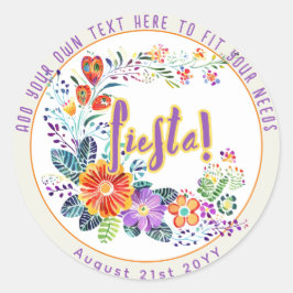 FIESTA Folkart Blume Custom Runder Aufkleber
