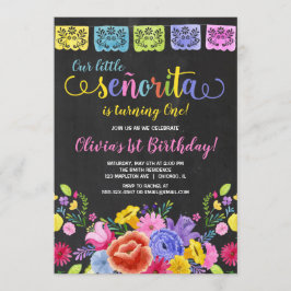 Fiesta Geburtstag Blumenwasser Einladung