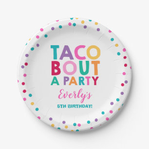 Fiesta-Geburtstags-Papierplatte 7" Taco-Kampf ein Pappteller