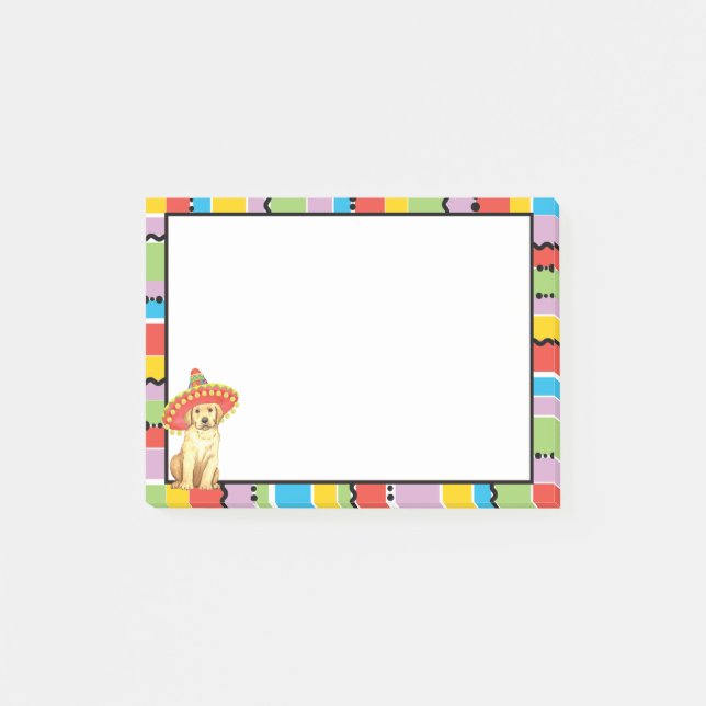 Fiesta-gelber Labrador Post-it Klebezettel (Vorderseite)
