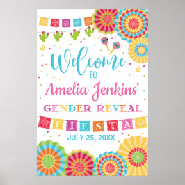 Fiesta Gender Reveal Begrüßung der Signatur Poster