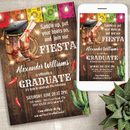 Fiesta Graduation Party Cowboy and Cowgirl Grad Einladung