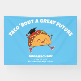 Fiesta Graduierungspartei Taco über eine große Zuk Banner