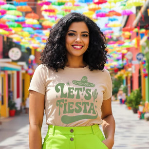 Fiesta Groovy Sombrero Cacti feierlich T-Shirt