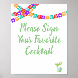 Fiesta Guest Book Sign Poster