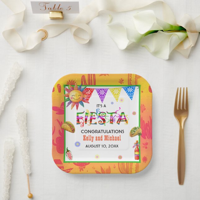 Fiesta-Hochzeitsfeier Pappteller (Hochzeit)