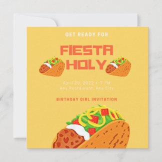 Fiesta Holy Guacamole Birthday Girl  Einladung