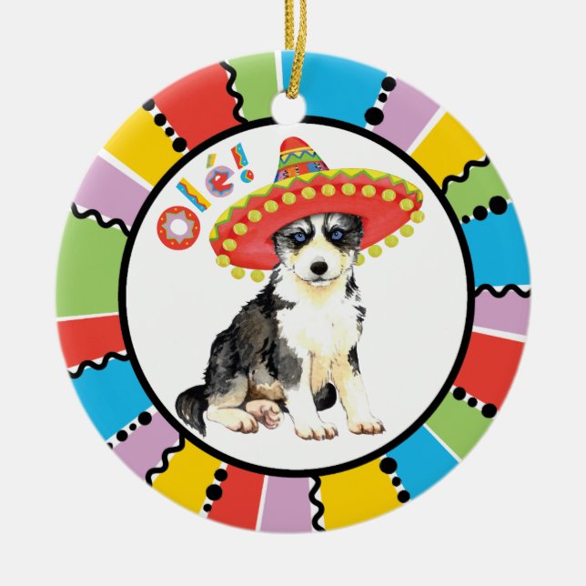 Fiesta Husky Keramik Ornament (Vorne)