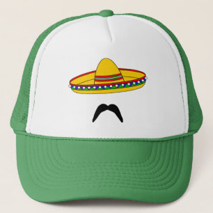 Fiesta-Hut Schnurrbart und Sombrero Cinco Des Mayo Truckerkappe