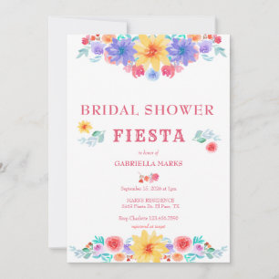 Fiesta   Invitation de douche nuptiale aquarelle