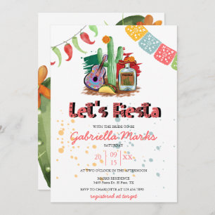 Fiesta   Invitation de douche nuptiale aquarelle