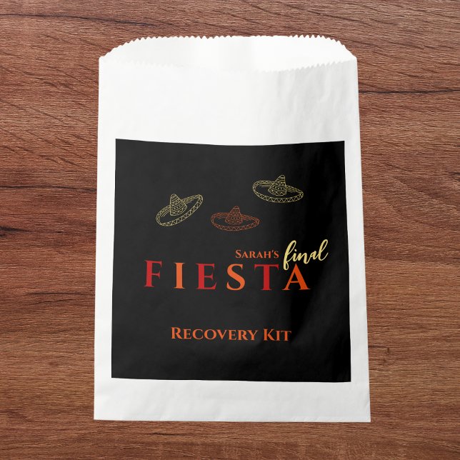 Fiesta Junggeselinnen-Abschied Erholung Kit Geschenktütchen (Final fiesta bachelorette party recovery kit mexican party sombrero)