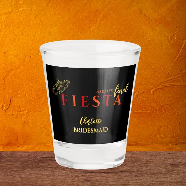 Fiesta-Junggeselinnen-Abschied Schnapsglas (final fiesta mexican sombrero bachelorette party shot glass)