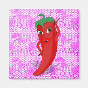 Fiesta-Junggesellinnenabschied mit roter scharfer  Magnet