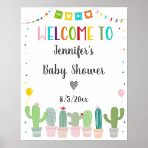 Fiesta Kactus Geschlechtsneutrale Babyparty-Willko Poster