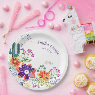FIESTA Kakteen Folkart Blumen individuell Pappteller