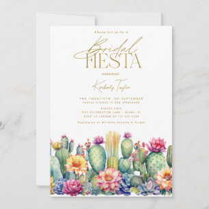 Fiesta Kaktus Aquarell Blumen Hochzeitsdusche Einladung