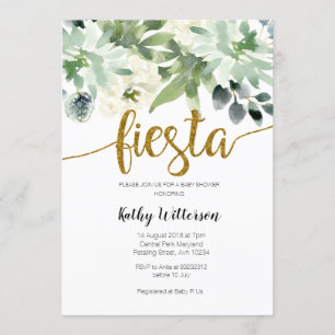 Fiesta-Kaktus-modernes Babyparty-Grün Einladung