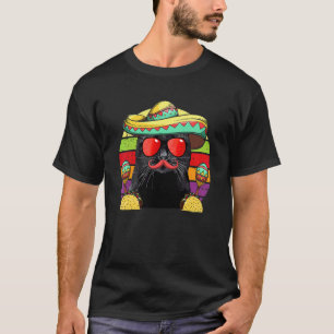 Fiesta-Katze Sombrero Tacos Maracas   Cinco De May T-Shirt