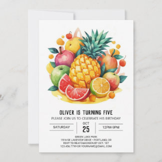 Fiesta Kids essbare Früchte Geburtstag Einladung