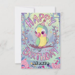 Fiesta Kids Parrot Digital Geburtstag Karte