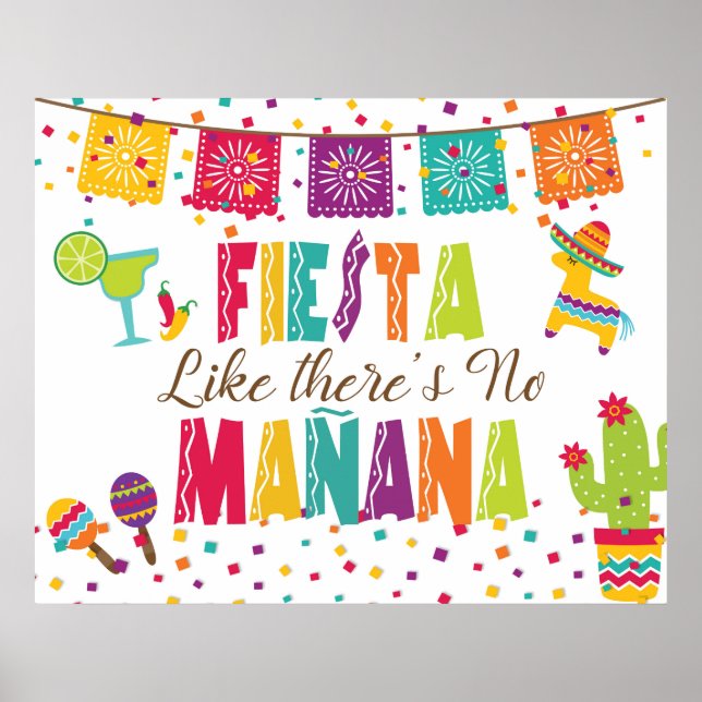 Fiesta like There's No Tomorrow - White Bkgnd Poster (Vorne)