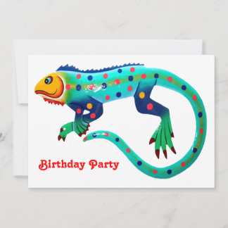 Fiesta Lizard Geburtstagspartei Einladung