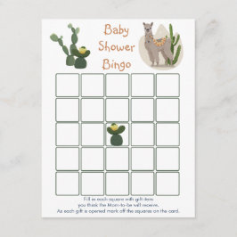 Fiesta Llama Cactus Baby Bingo Carte de boîtier de