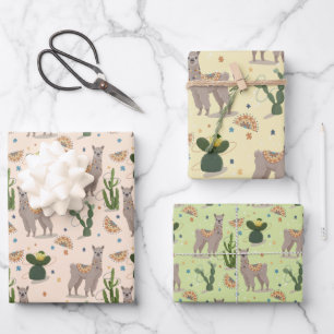 Fiesta Llama Cactus Geschenkpapier Set