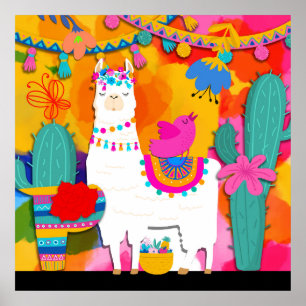 Fiesta Llama Cinco De Mayo Frische Pasta machen Poster