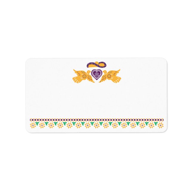 Fiesta Lovebirds Kleine Labels Adressaufkleber (Vorne)