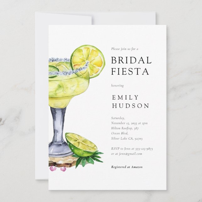 Fiesta Margarita Bridal Dusche Einladung (Vorderseite)