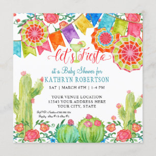 Fiesta Margarita Cactus Baby Boy Showbanner Art Einladung