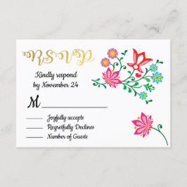 Fiesta Mariage mexicain Floral Gold Foil RSVP